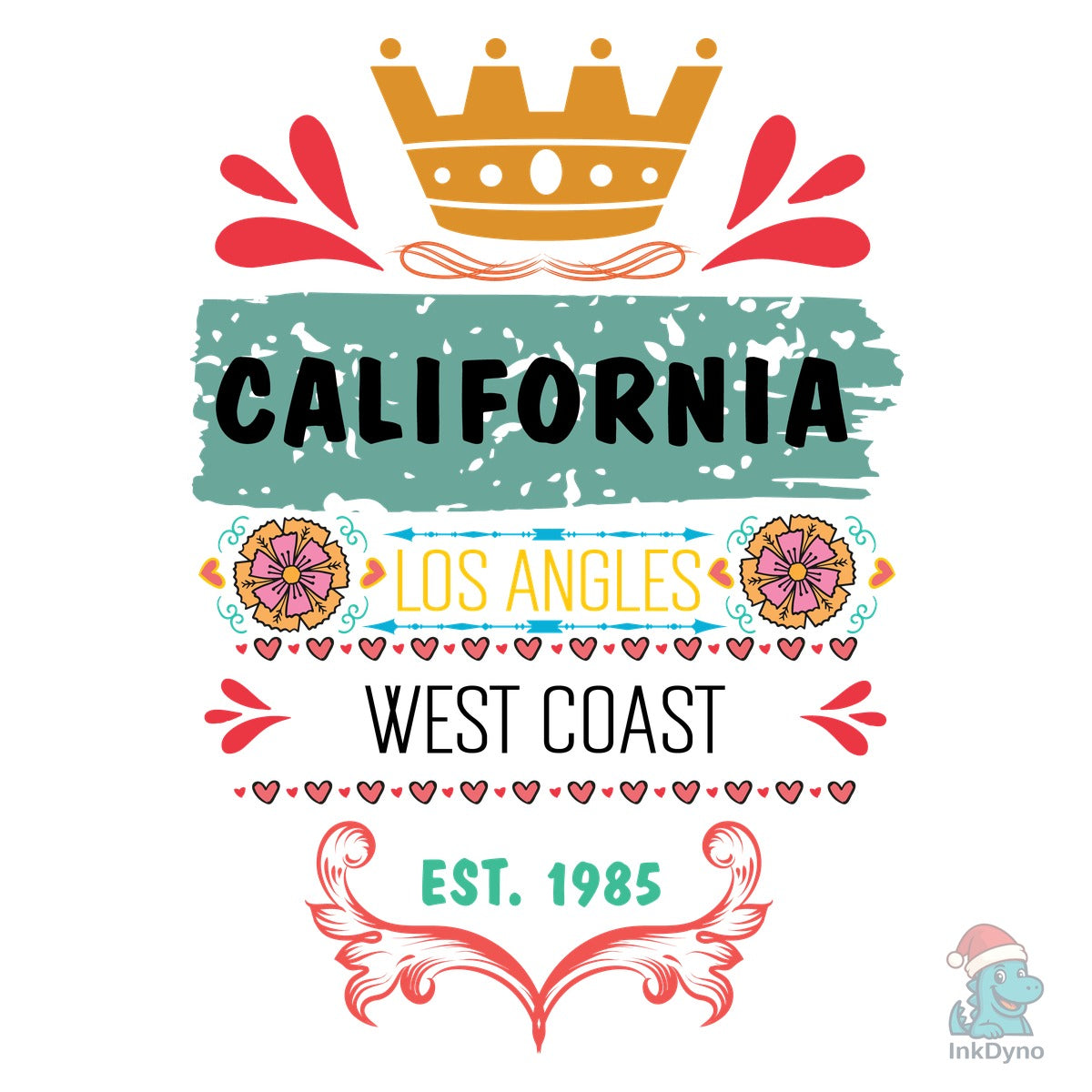 California Typography Stylish Tee Design