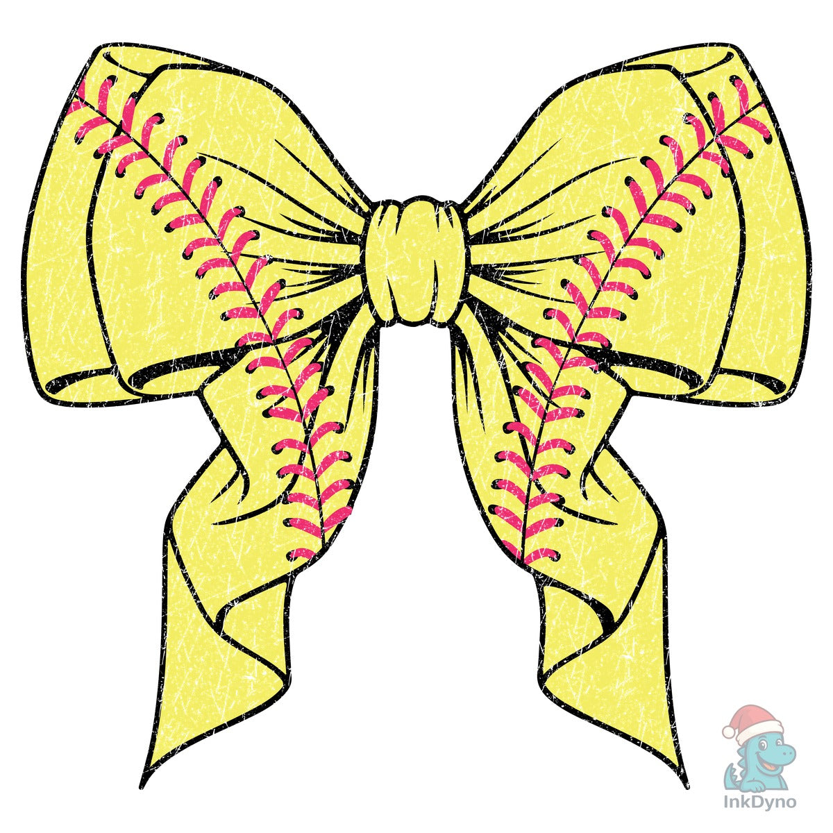 Coquette Softball Distressed Pink Bow