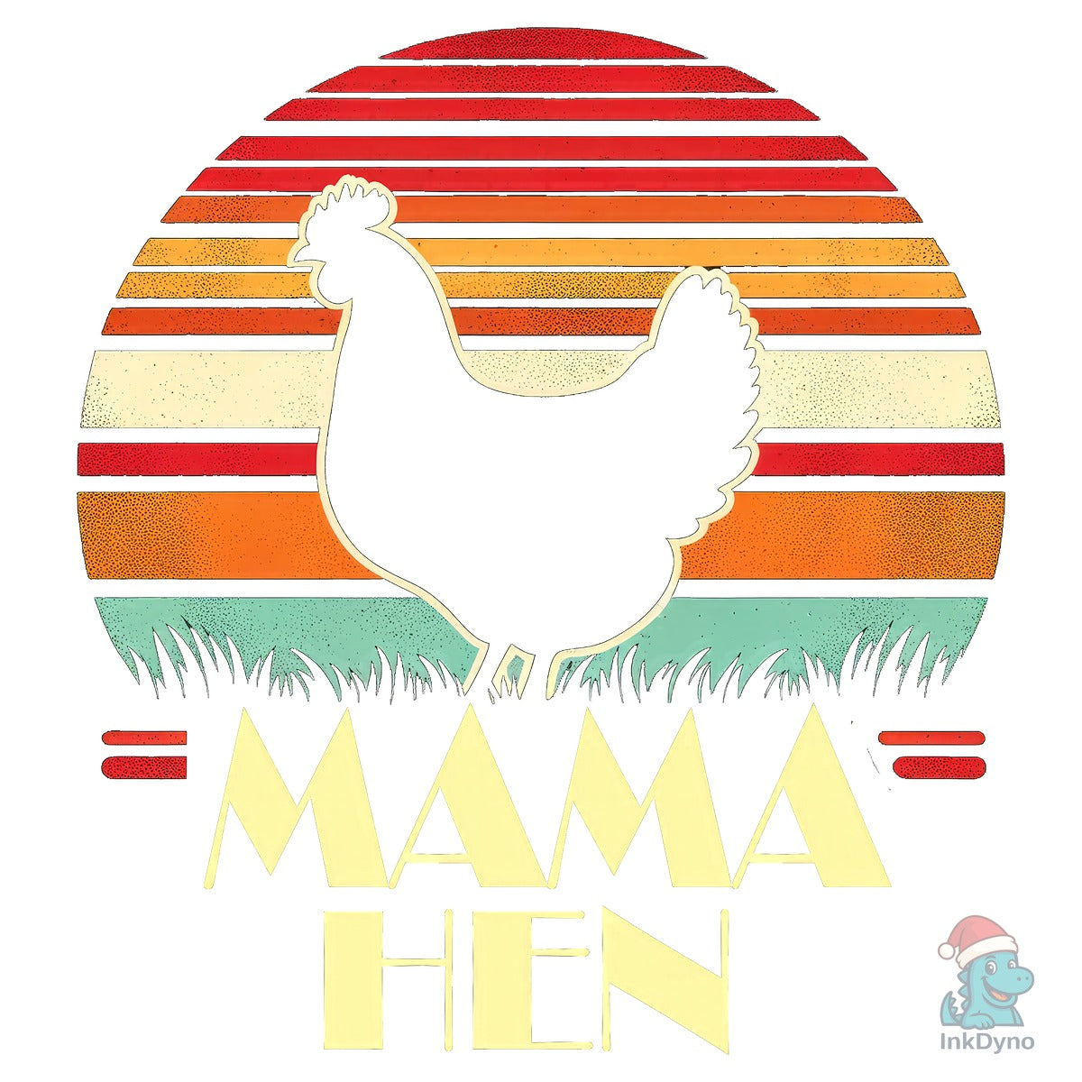 Vintage Mama Hen Sunset Silhouette