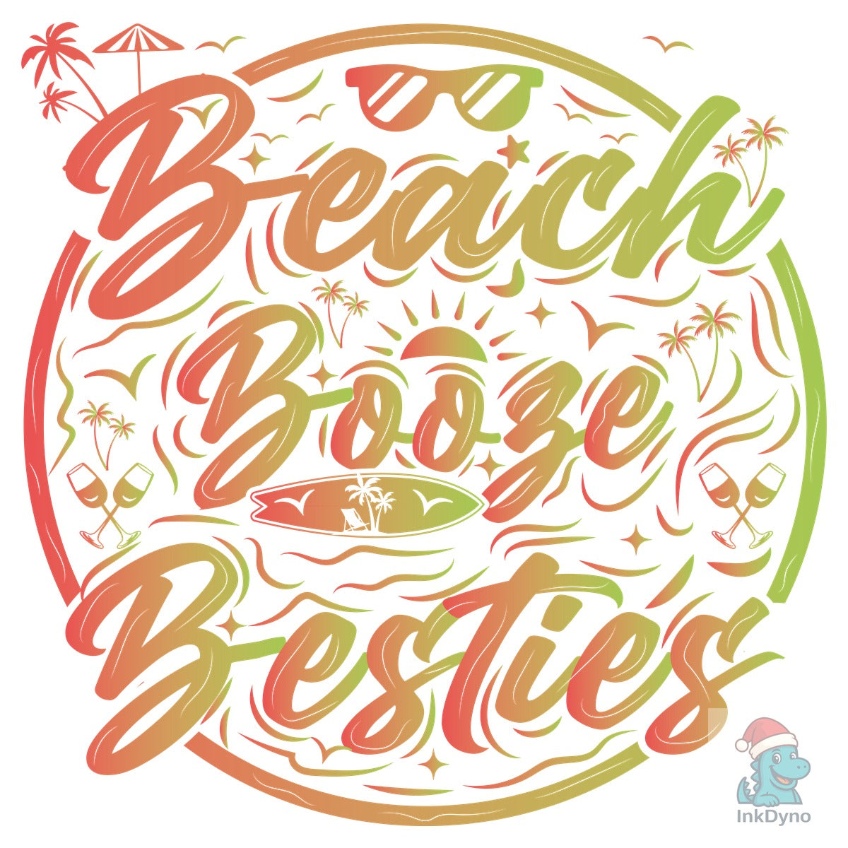 Beach Booze Besties Summer Vacation Girl