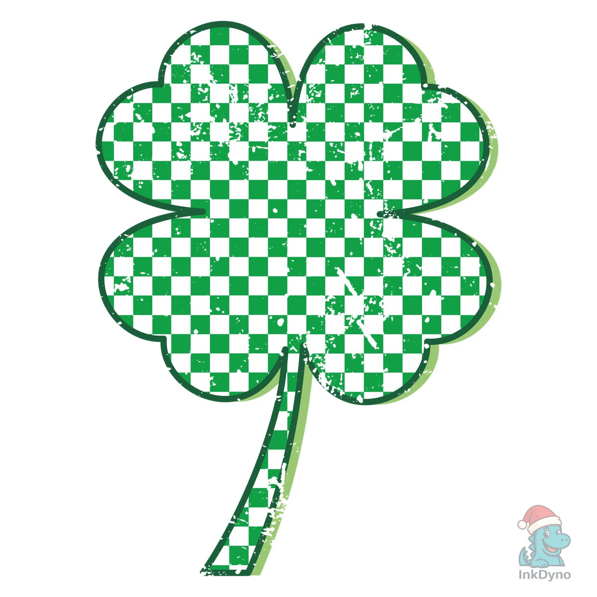 Shamrock Checker Patricks Day Distressed