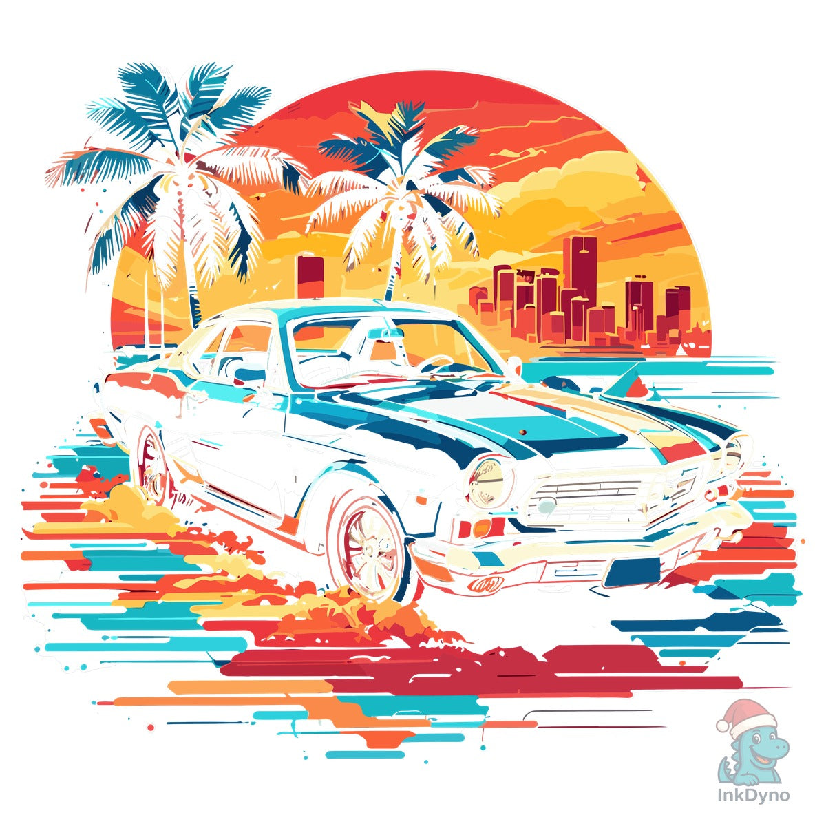 Graphic Design Flat Design Car Miami Str
