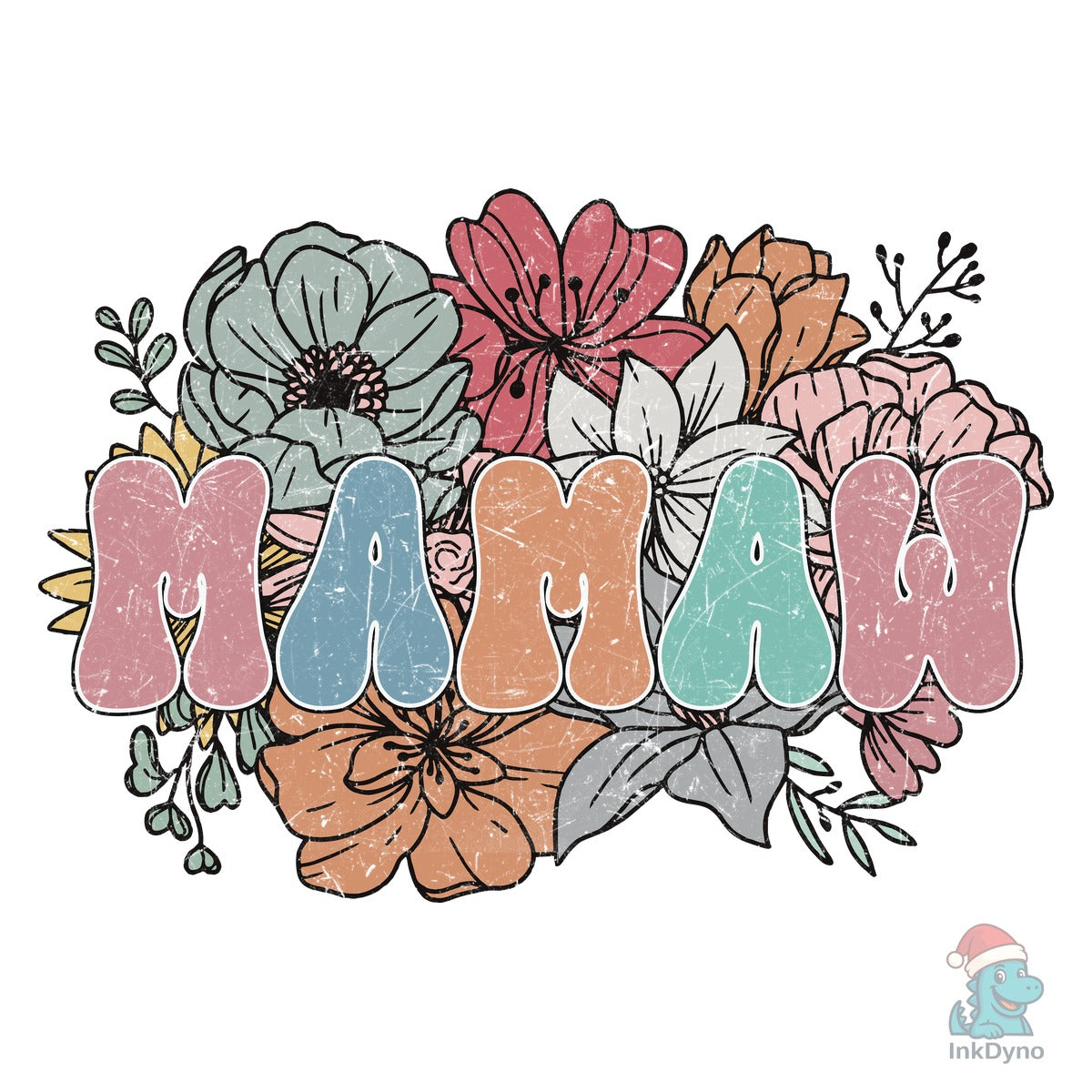 Mamaw Retro Floral Grandma Flower