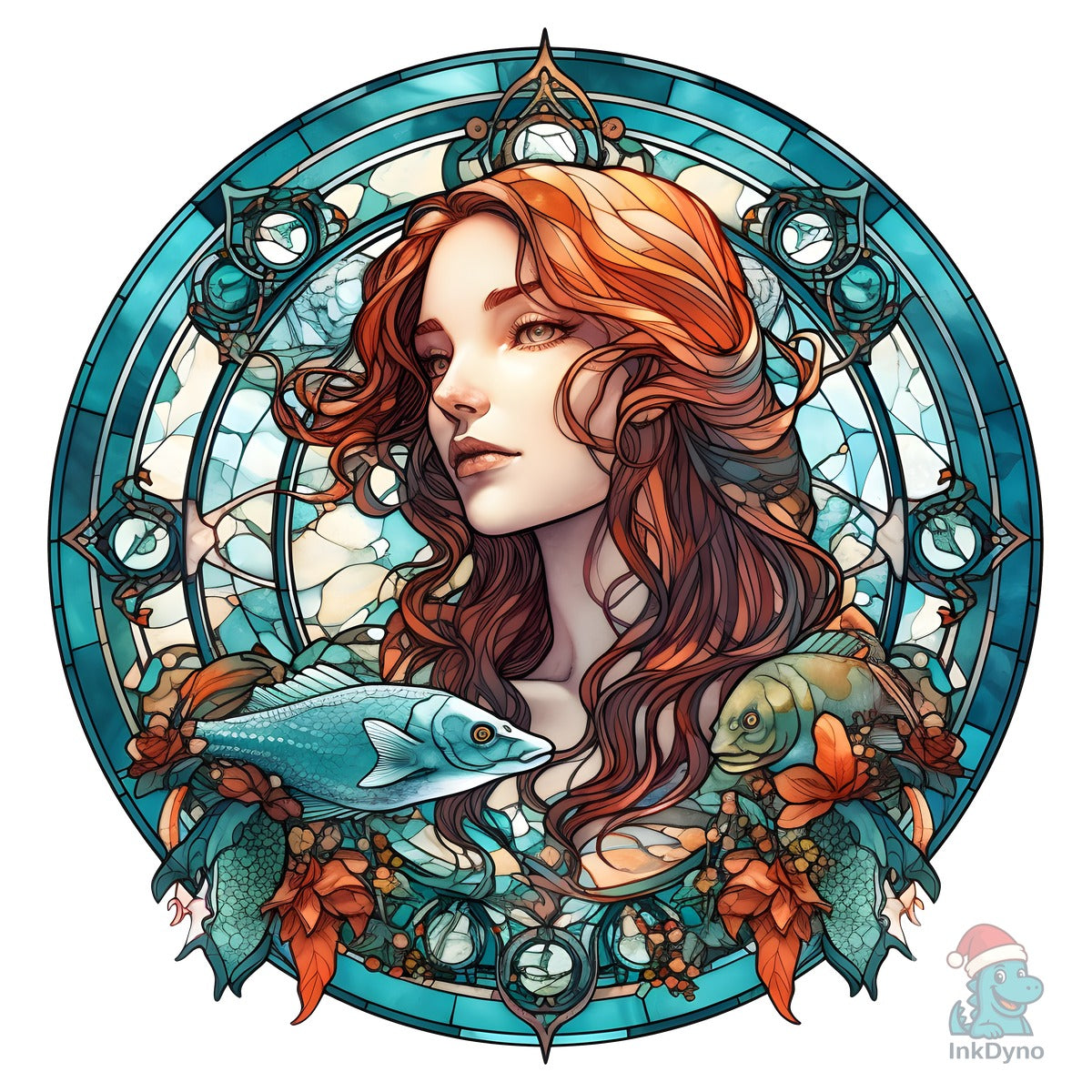 Stained Glass Pisces Queen Sublimation