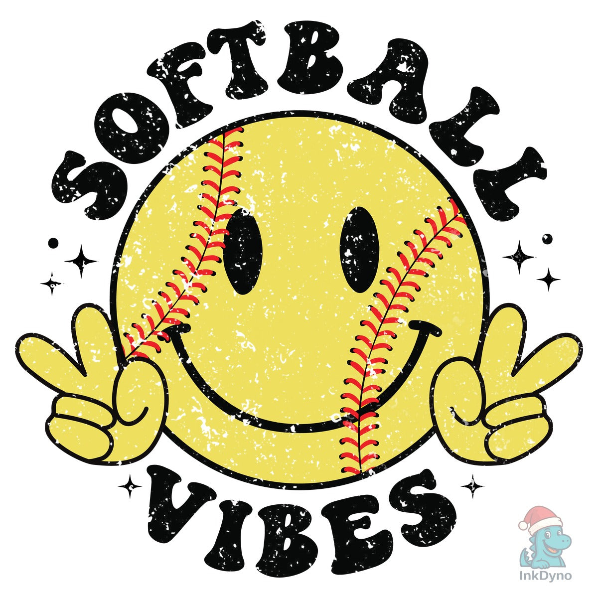 Retro Softball Smiley Vibes