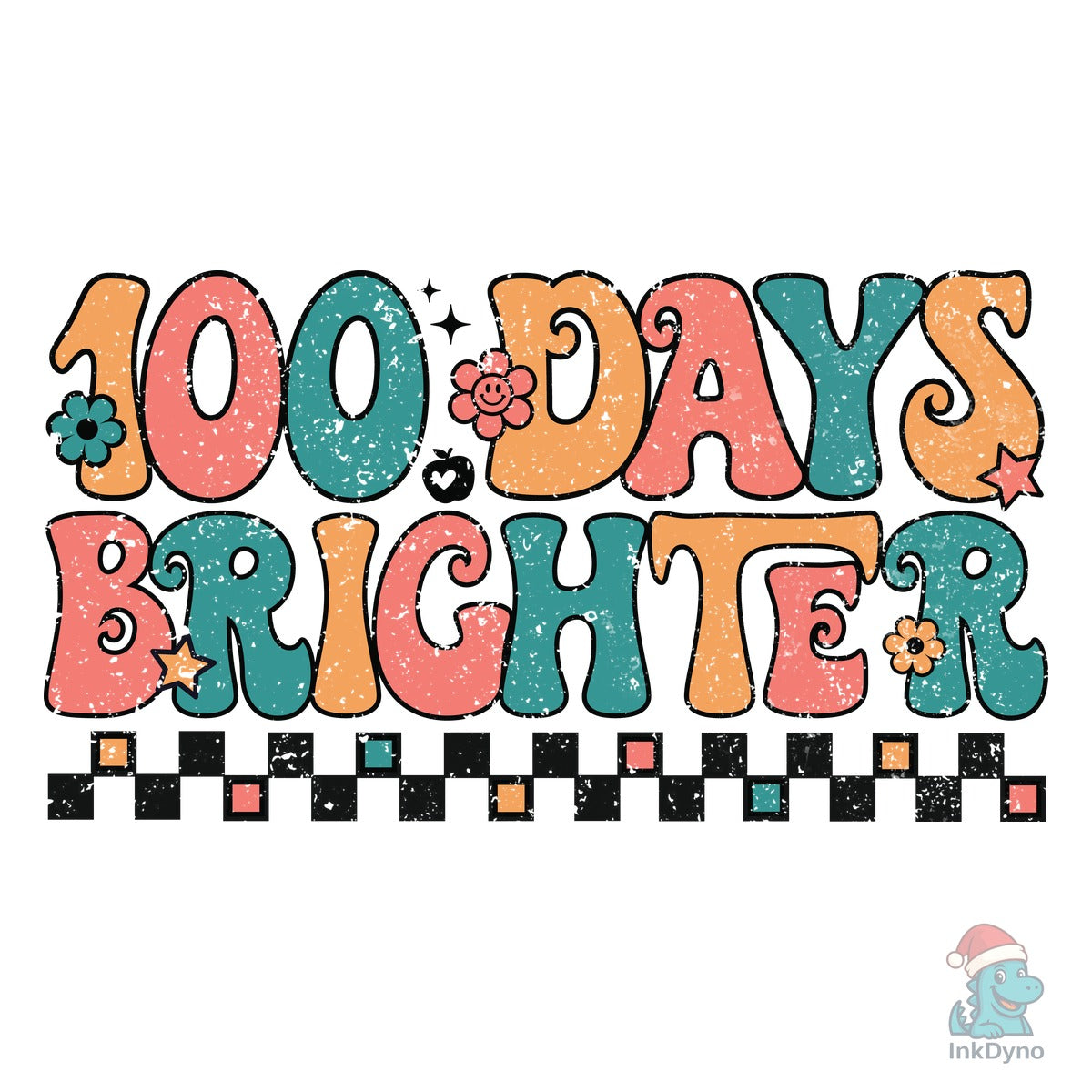 100 Days Brighter Retro 100th Day
