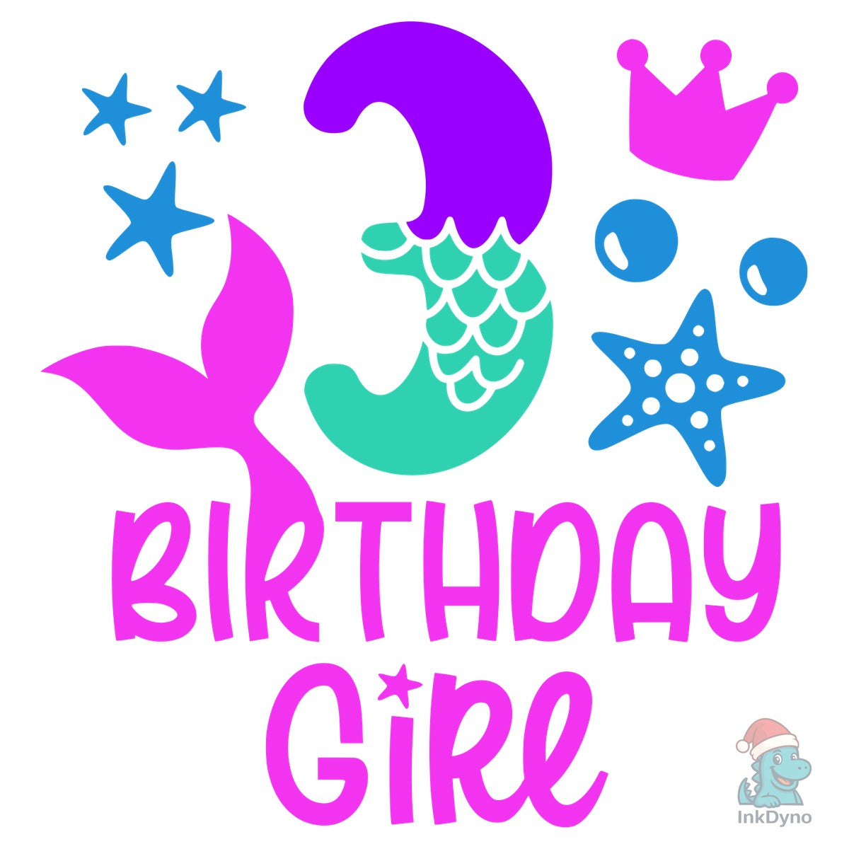 Mermaid 3rd Birthday Girl