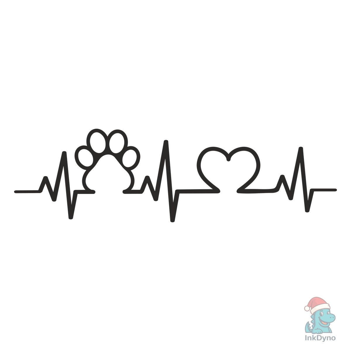 Dog Cat Love Heartbeat Paw Print