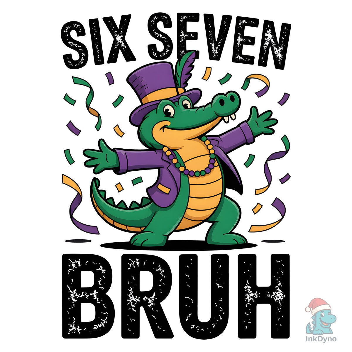 Six Seven Bruh Mardi Gras Alligator