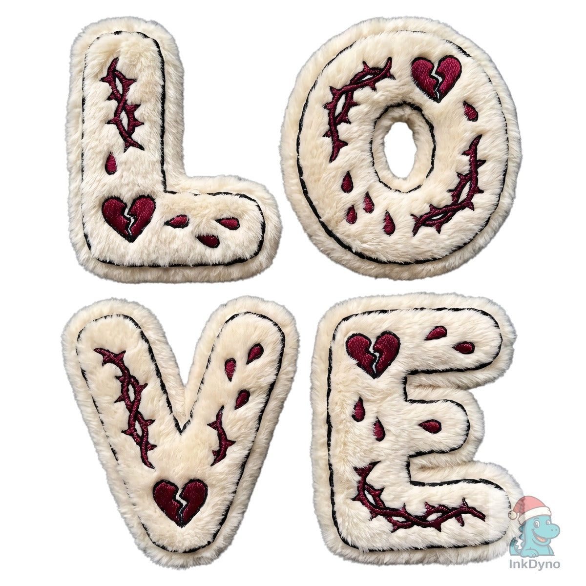 LOVE Gothic Faux Yarn Valentine Tshirt