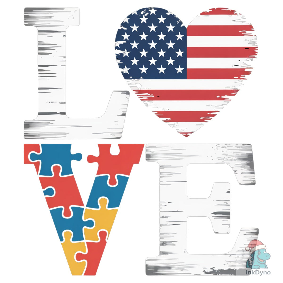 Autism Love Puzzle Letter Heart