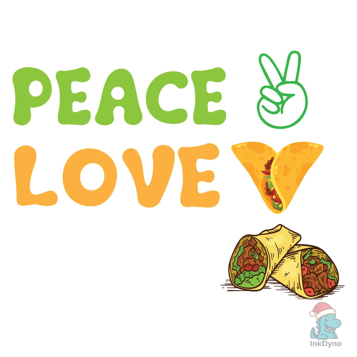 Peace Love Tacos Vector Typography Shirt