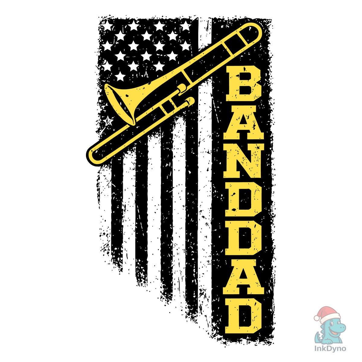 Distressed Band Dad Trombone Flag