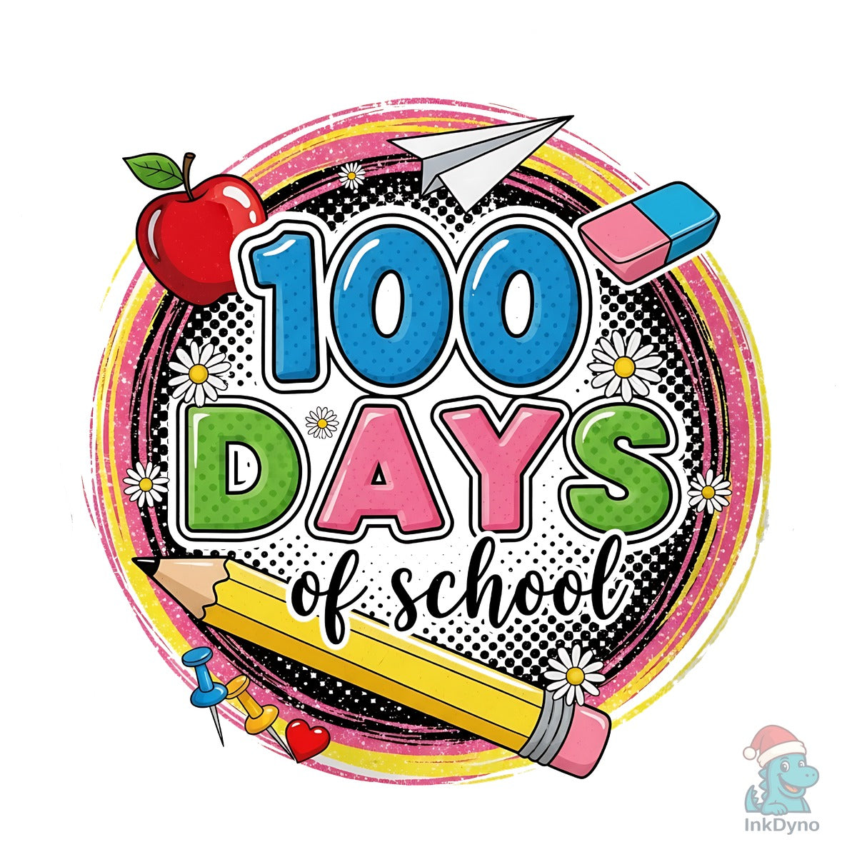 100 Days of School Retro Badge