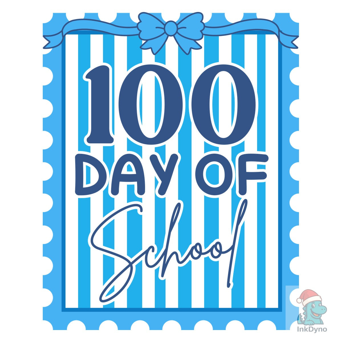 100 Days of School Coquette Bow Stamp