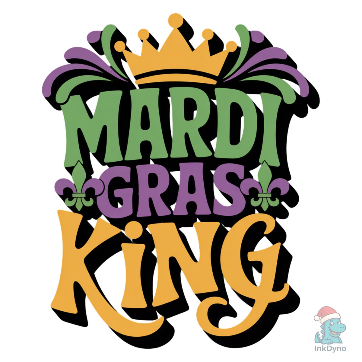 Mardi Gras King Crown Typography