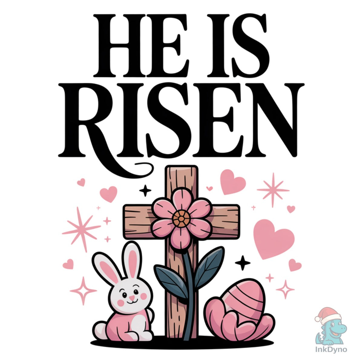 He is Risen Christian Easter Cross