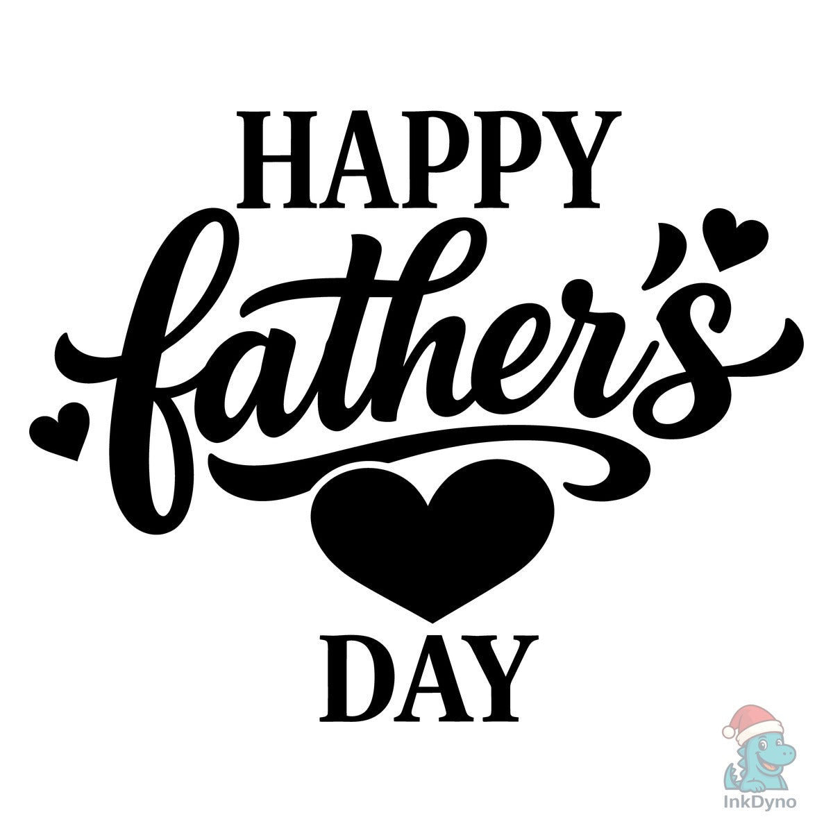 Happy Father's Day Heart Typography