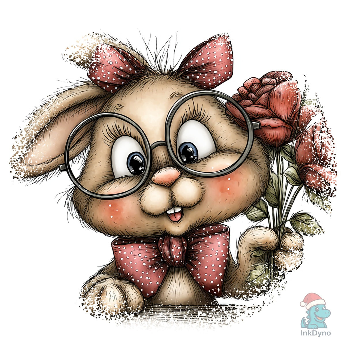 Bunny Whimsical Valentine Round Tshirt