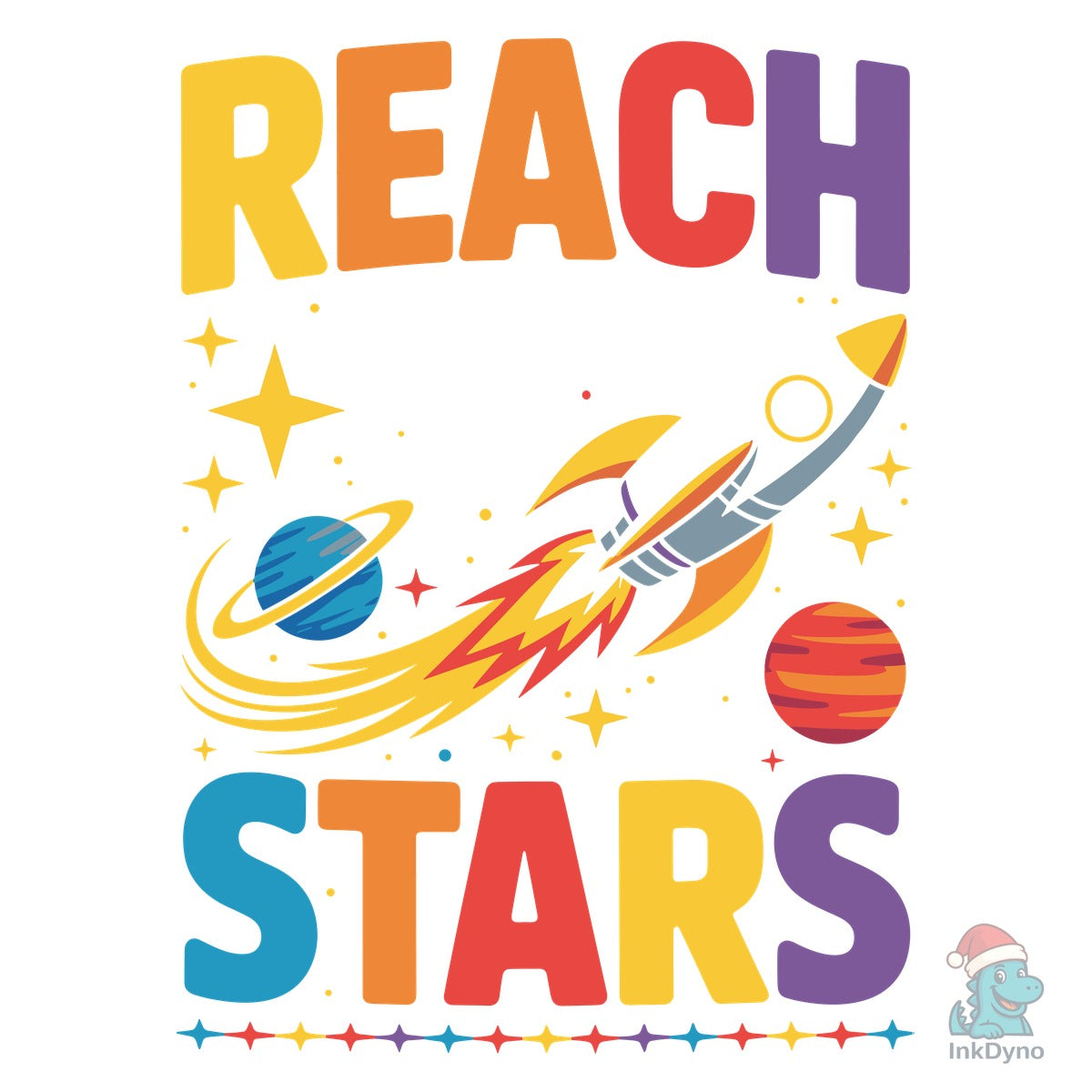 Reach for the Stars Rocket T-shirt Desig