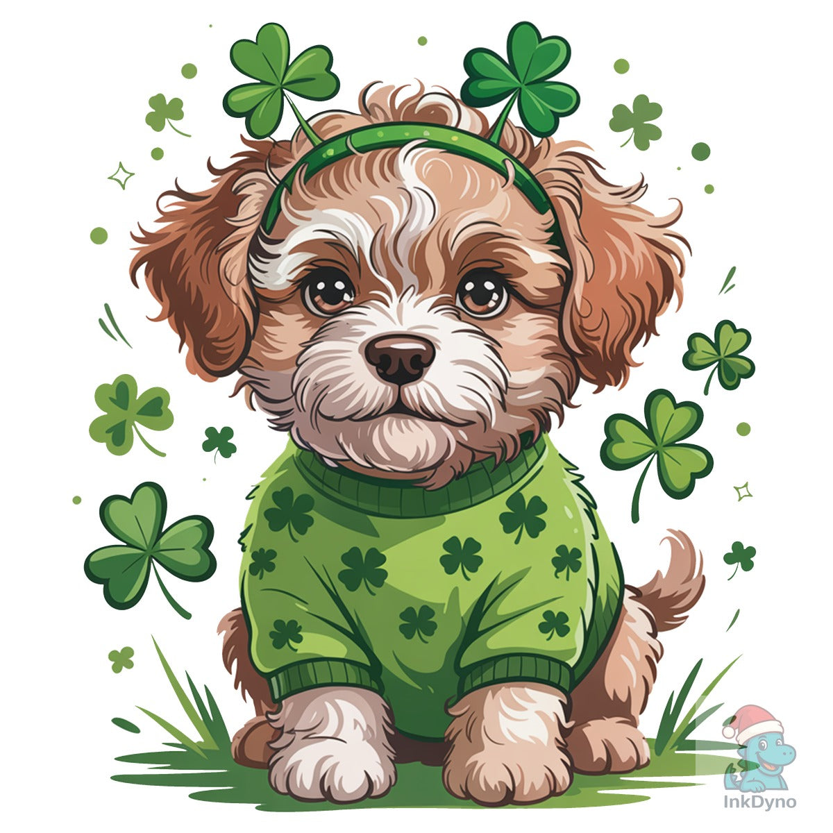 St Patrick Dog Cute Shamrock Dog