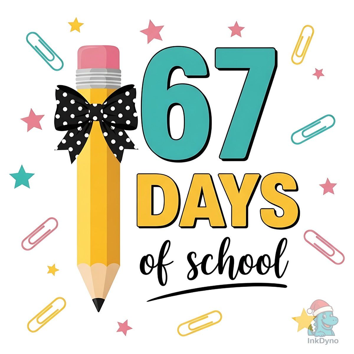 67 Days of School Pencil Bow