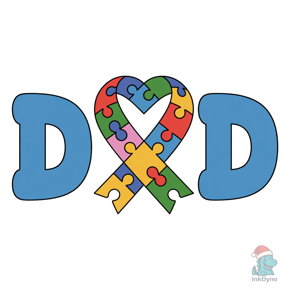 Autism Dad Puzzle Ribbon Shirt