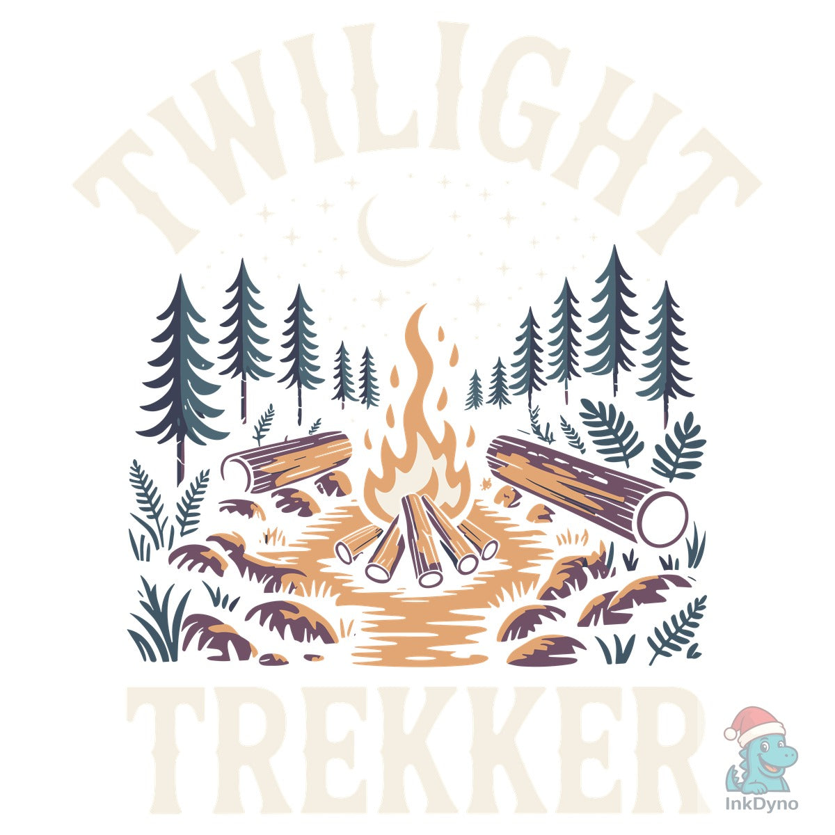 Twilight Trekker Mountain Camping Art