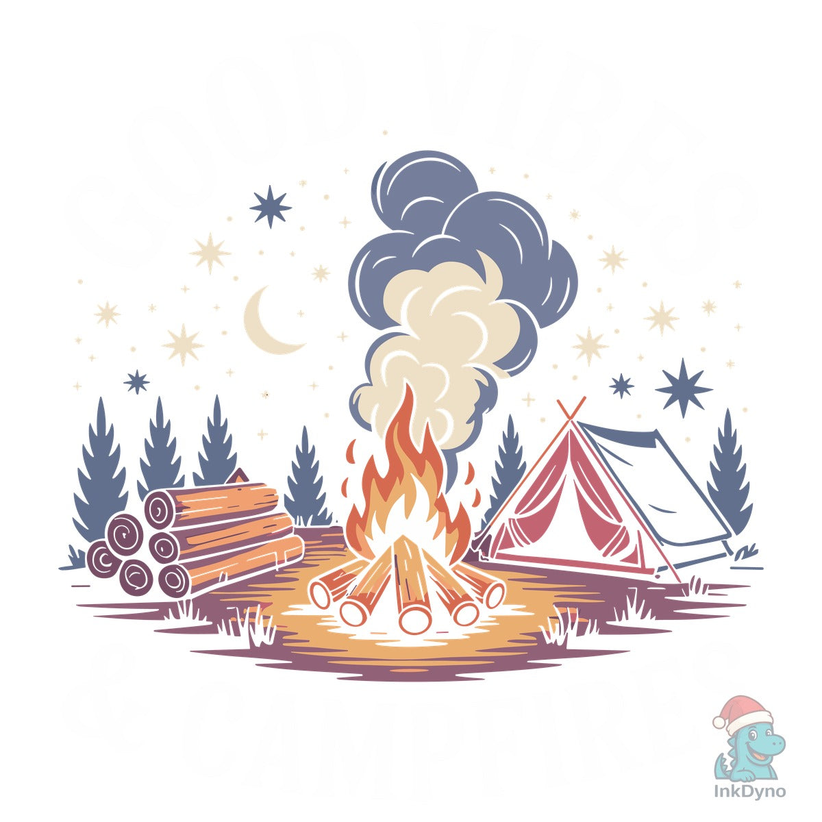 Good Vibes and Campfires T-Shirt Design