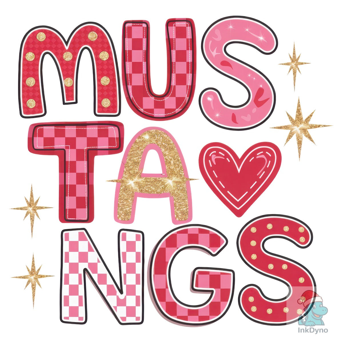 Mustangs Love Heart Sport Mascot