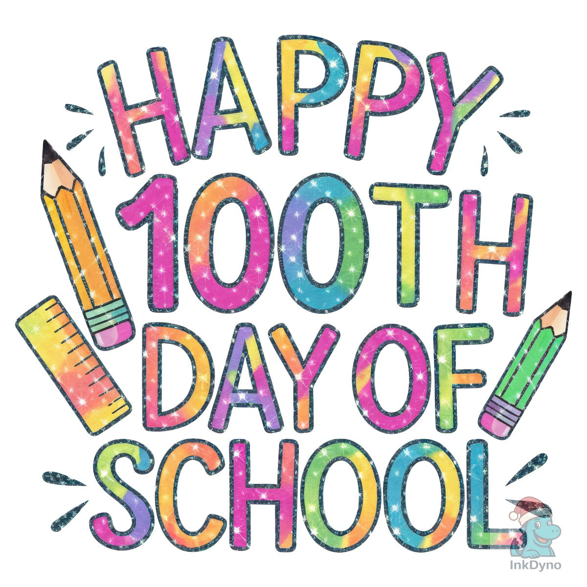 Colorful Happy 100th Days of School