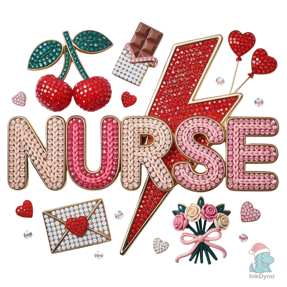 Diamond Cherry Nurse Life Shirt Bow