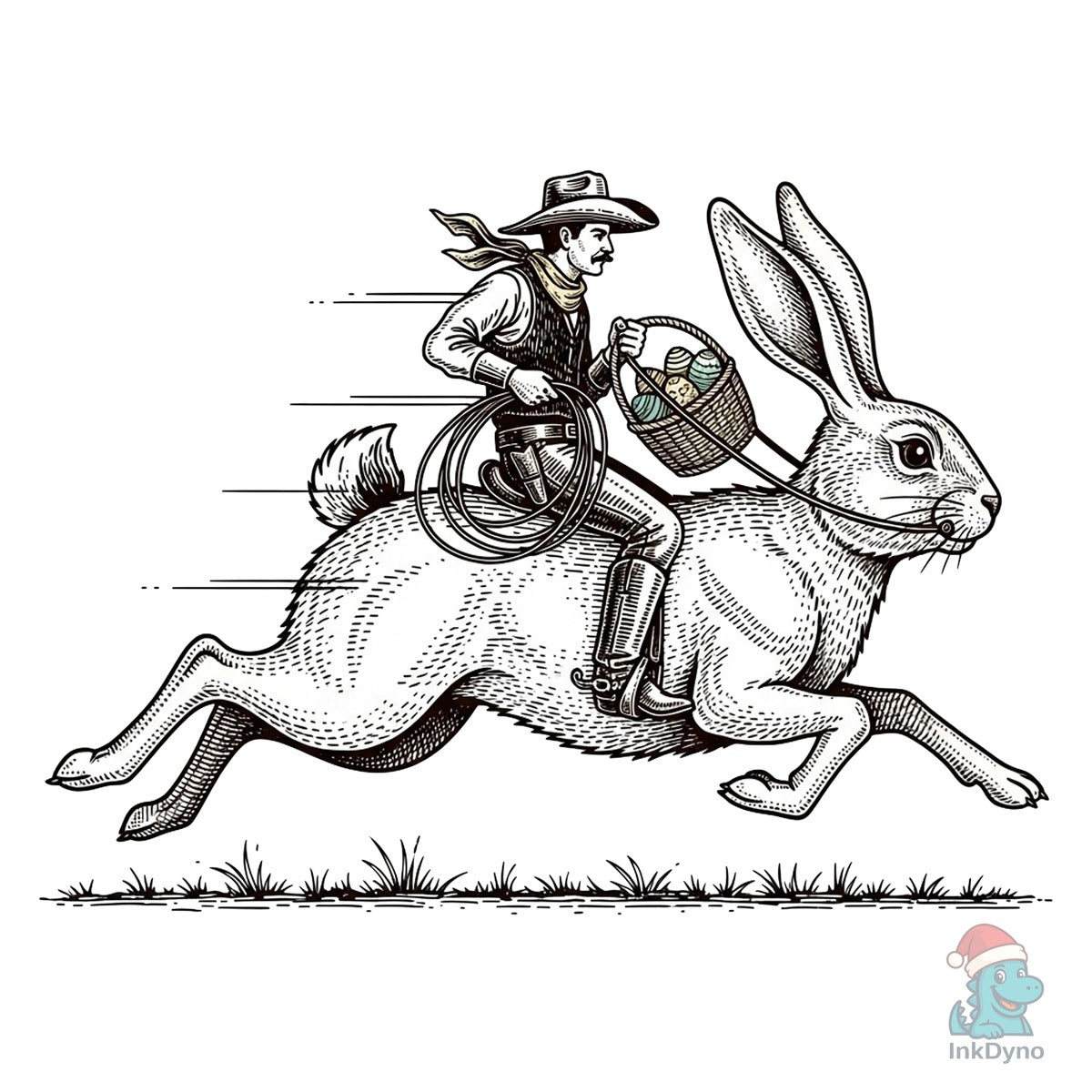 Cowboy Riding Easter Bunny