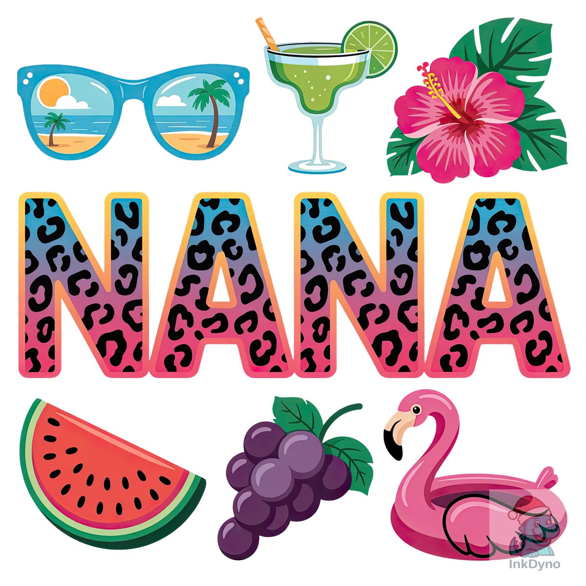 Summer Leopard Nana Sublimation Design