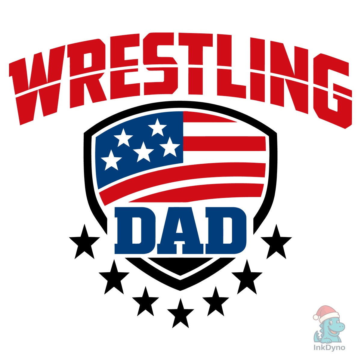 Patriotic Wrestling Dad Shield