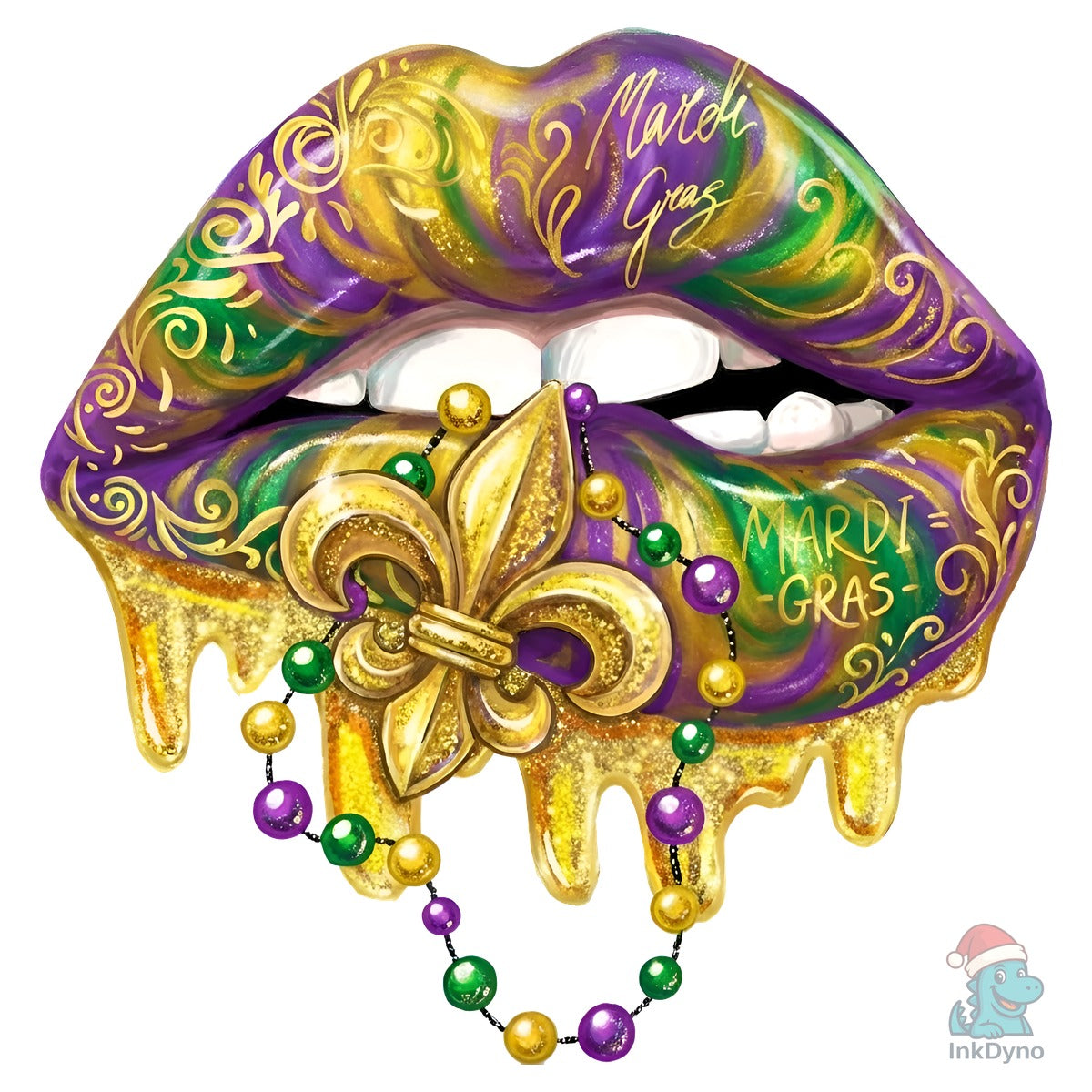 Mardi Gras Dripping Lips Carnival