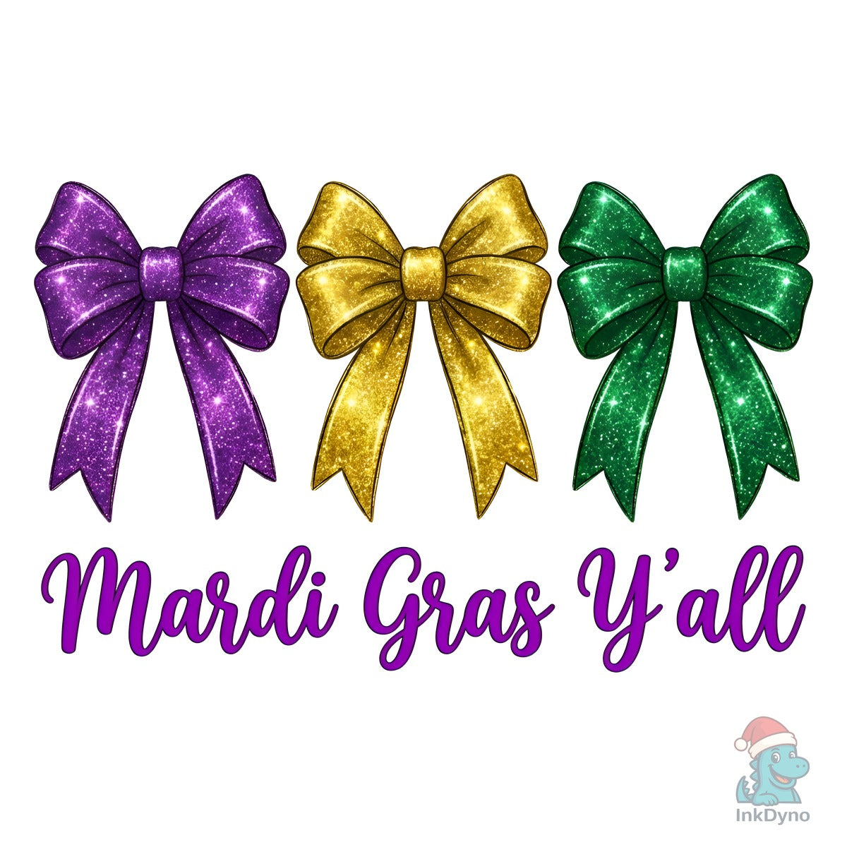 Mardi Gras Glitter Bow Set Carnival