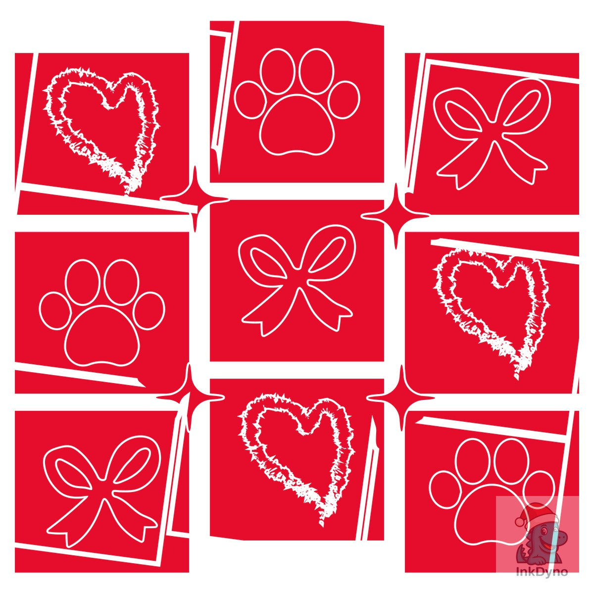 Valentine Pet Love Dog Paw Heart Bow