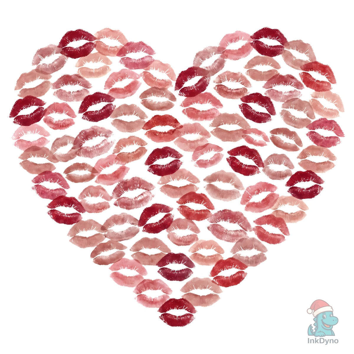 Heart Made of Kiss Lips Illustration