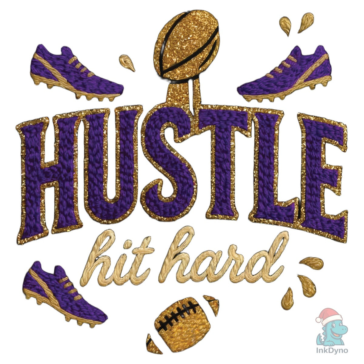 Hustle Hit Hard Super Bowl Patch