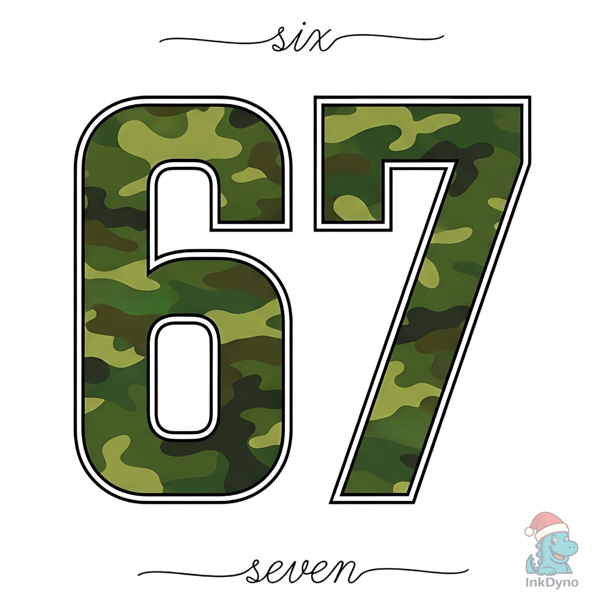 Funny 67 Camo Number