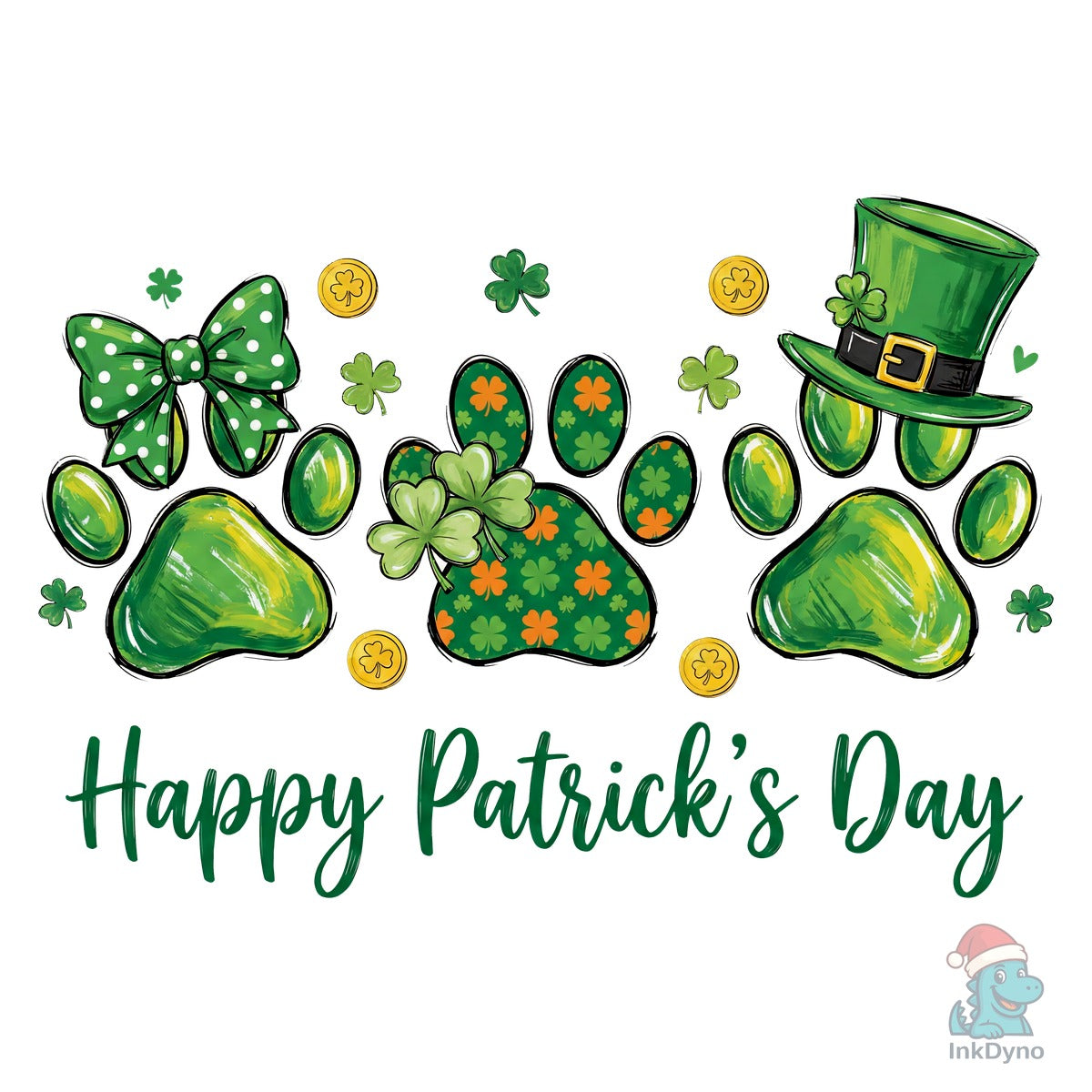 Happy St Patrick's Day Shamrock Paw