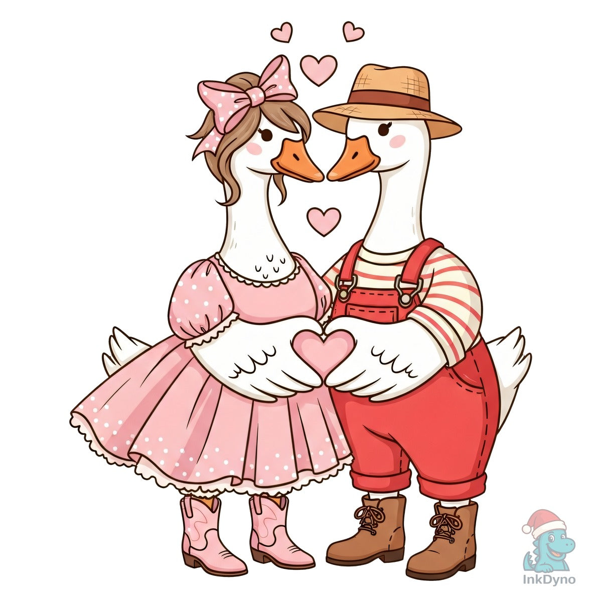 Romantic Goose Couple Valentine