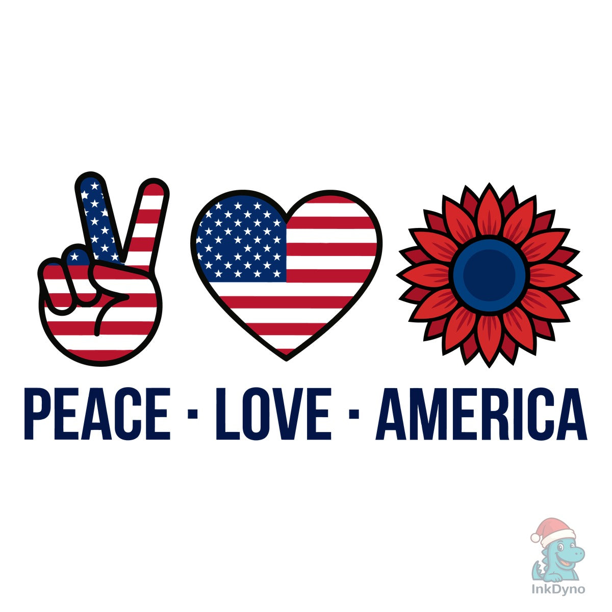 Peace Love America Symbols