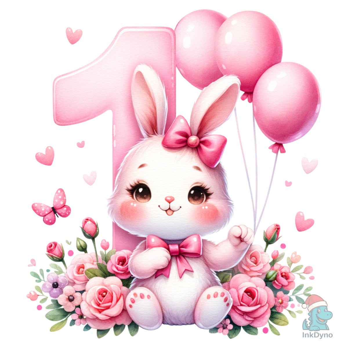 Baby Rabbit 1st Birthday Balloons