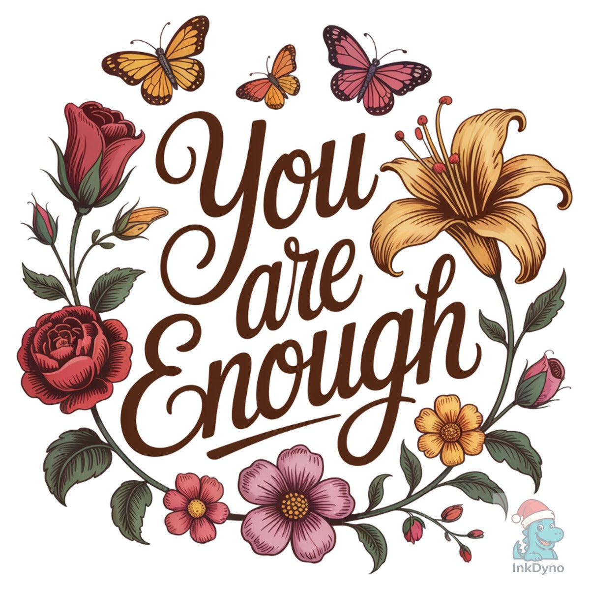 You Are Enough Floral Sublimation