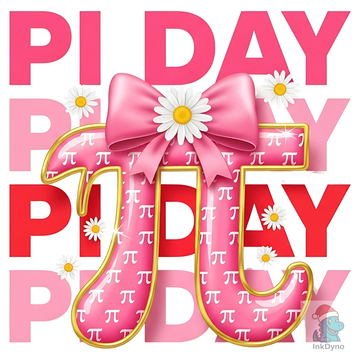 Cute Pink Pi Day Bow