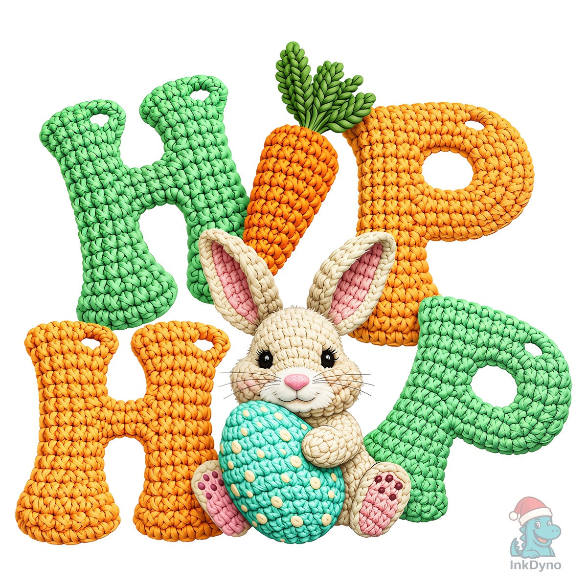 Faux Crochet Hip Hop Bunny Sublimation