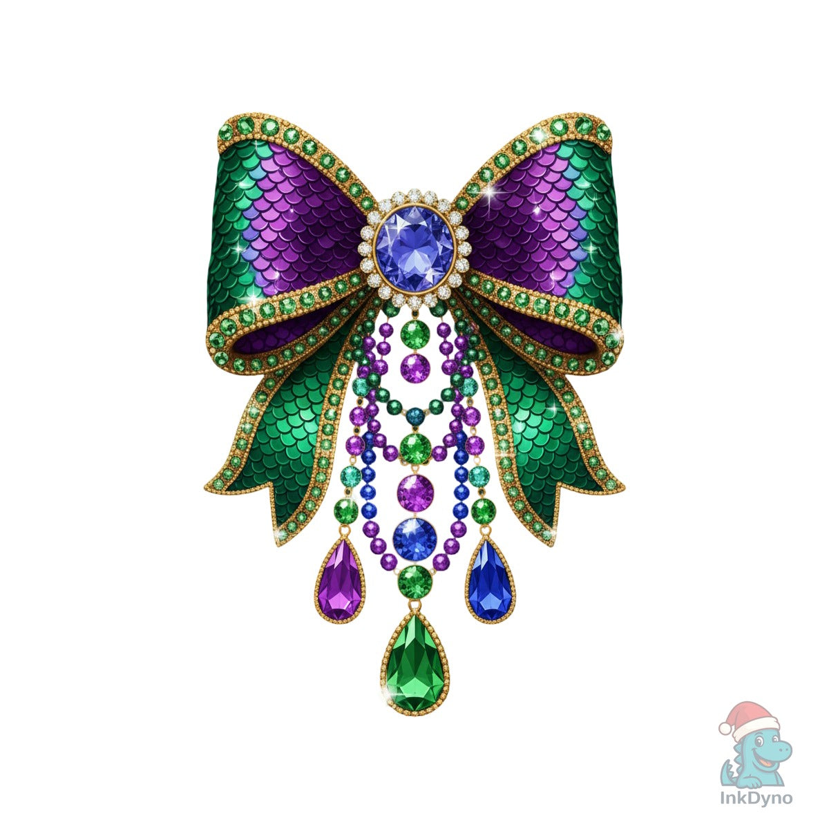 Glitter Coquette Mardi Gras Bow
