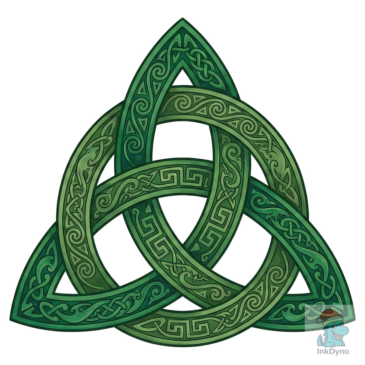 Green Celtic Trinity Knot Symbol